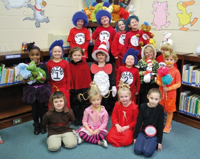 Students at Worth Primary take a minute of our their day to sing "Happy Birthday" to the beloved Dr. Seuss.