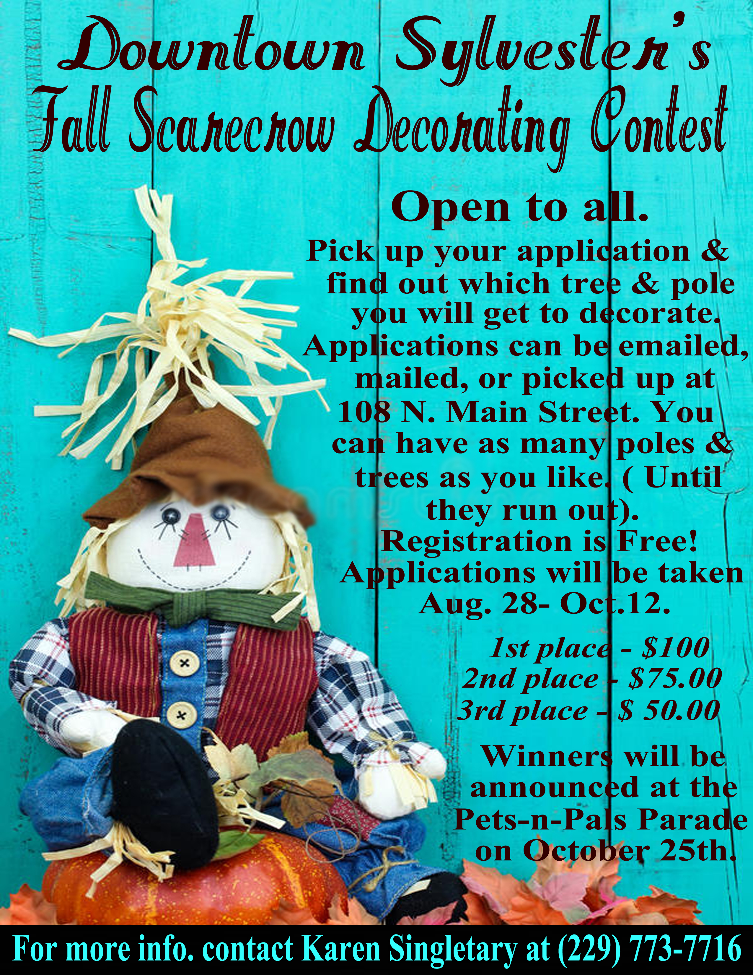 Downtown Sylvester’s Fall Scarecrow Decorating Contest!!